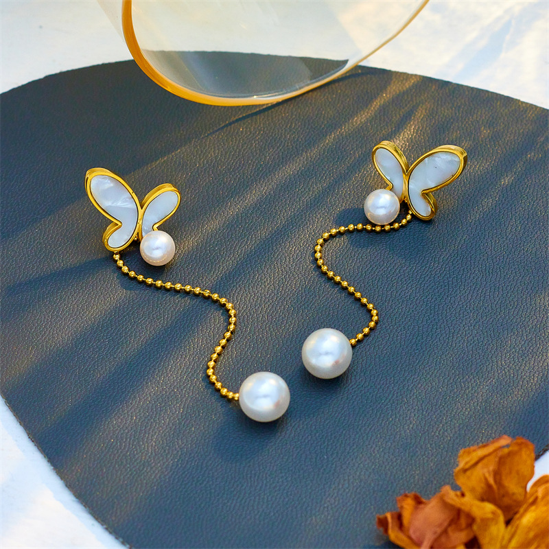 Pearl sales butterfly necklace