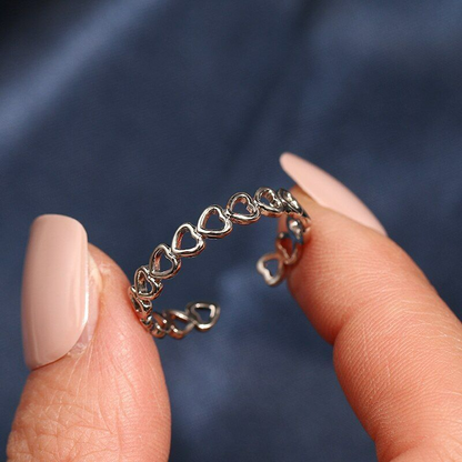 Dark Salmon Heart Ring