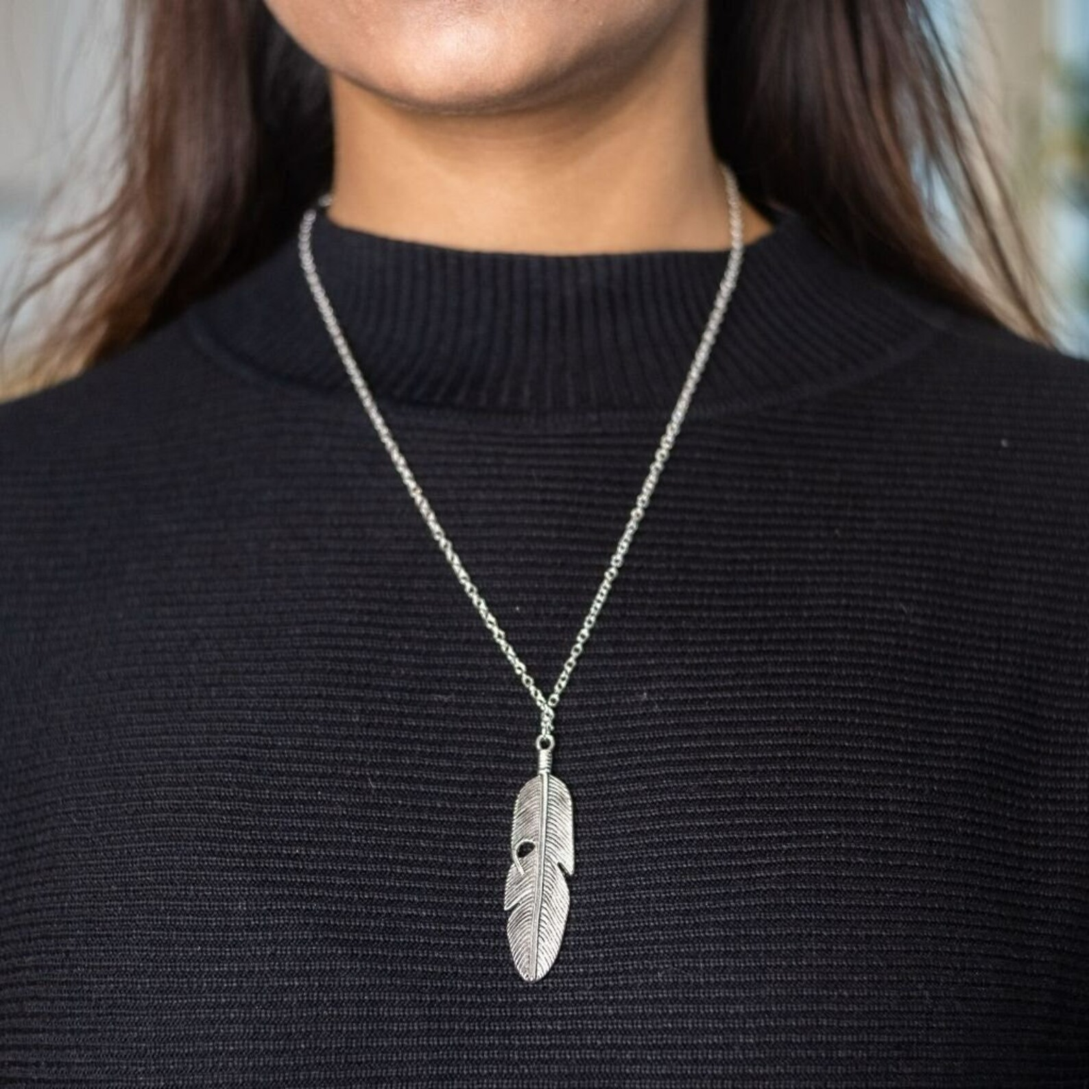 Black Feather Necklace