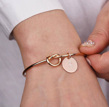 Rosy Brown Infinity Bangle Bracelet.